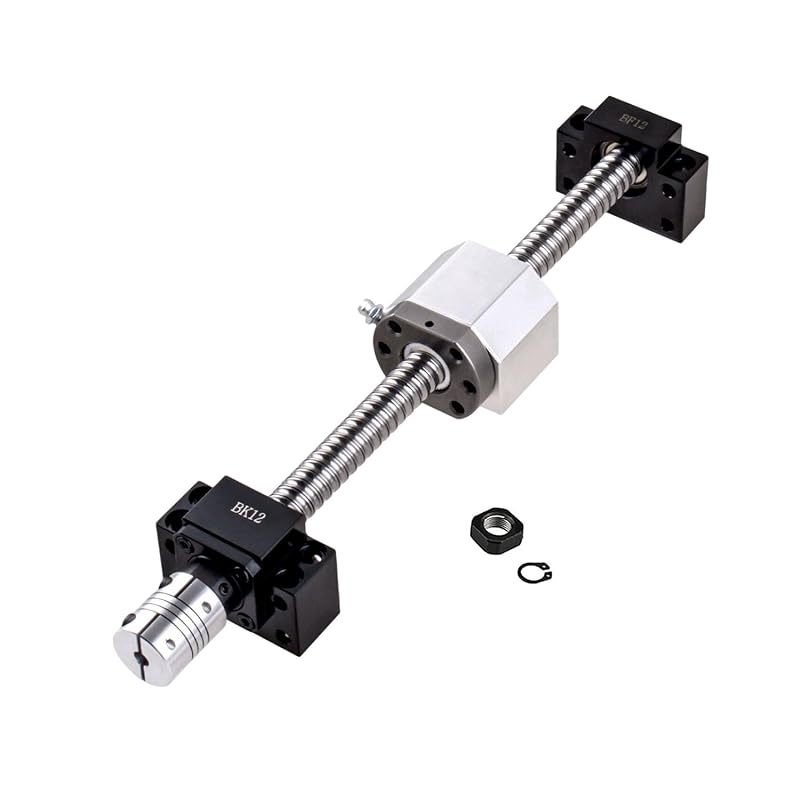 Image of 1 Set Sfu1605-600mm Anti-ballistic Ballscrew Kit With Bk/+ Coupler & End Supports - Bearing (bk/) Ball Nut Housing, Durable Screw Mechanism For Cnc Machines, Robotics, Systems (600mm Length)