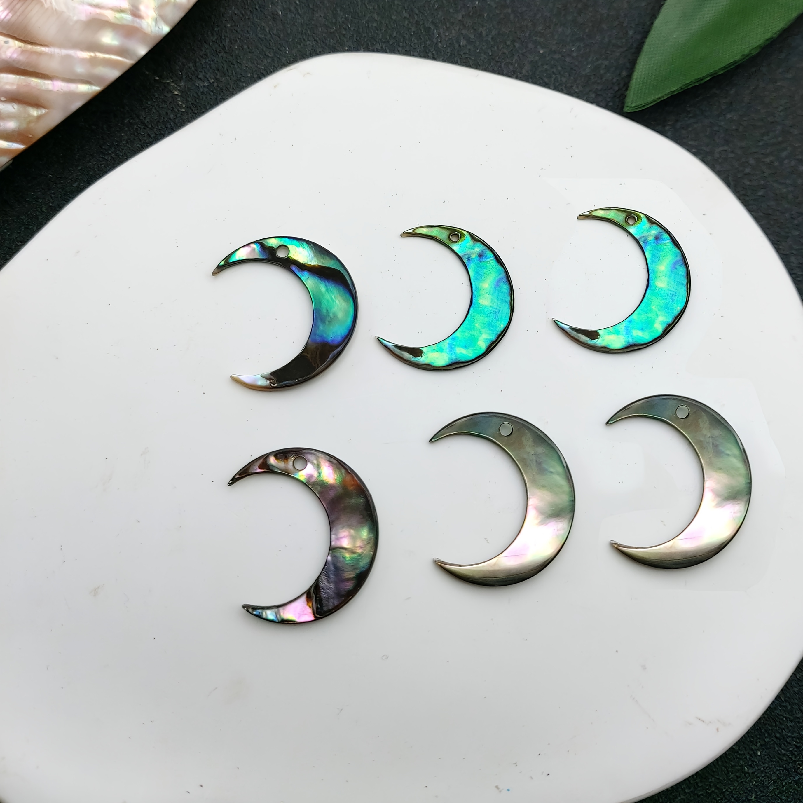 TEMU Lot de 4 breloques en d'ormeau naturelle de 20 mm pour la fabrication de boucles d'oreilles ou de , bijoux Paua, accessoires de bijoux des îles