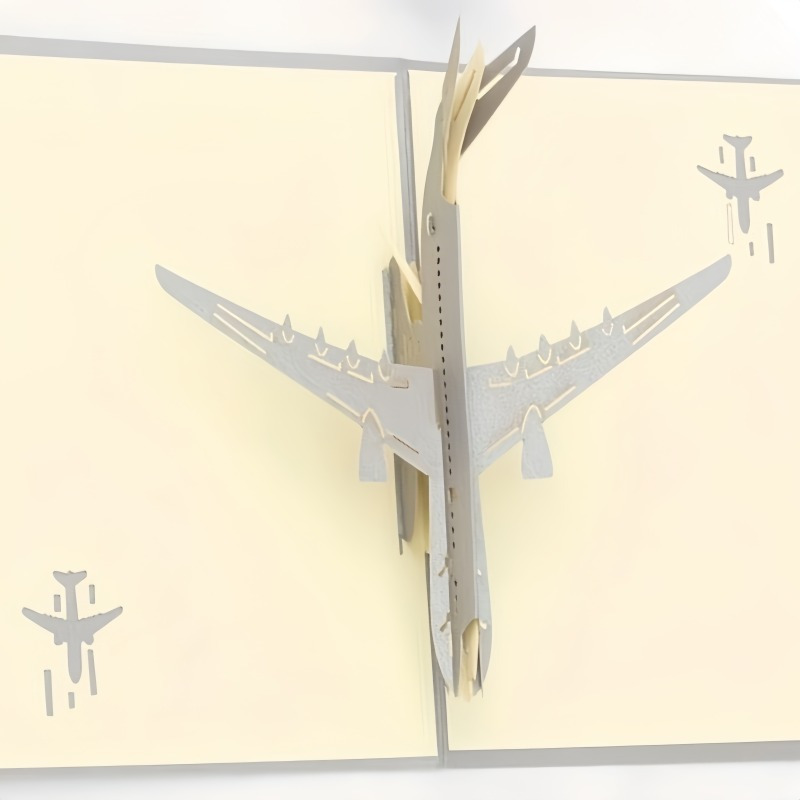 TEMU 3d Card Plane Card Office Party Card Birthday Card Suit For Congratulation Greeting Card
