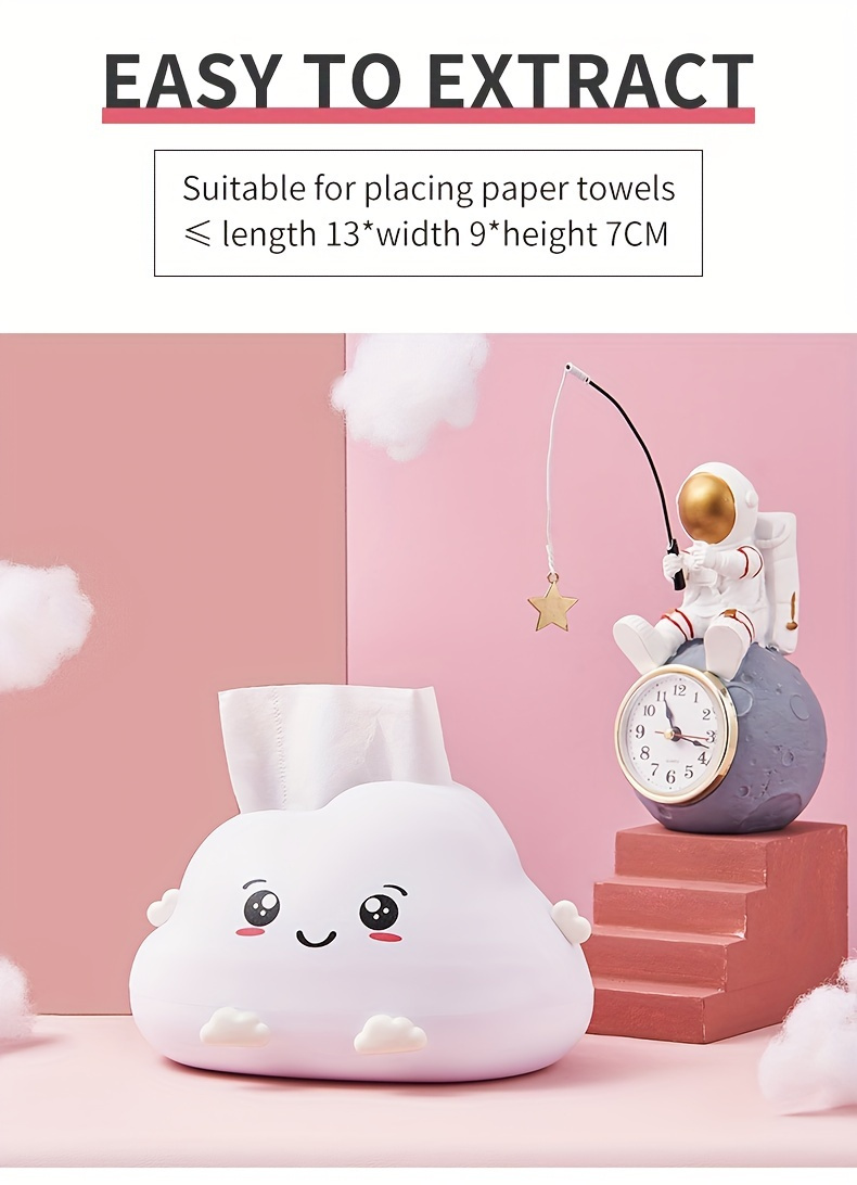 1pc plastic cloud shaped tissue box cover cartoon facial tissue dispenser for   living room bedroom office non food contact storage organizer Product details 2