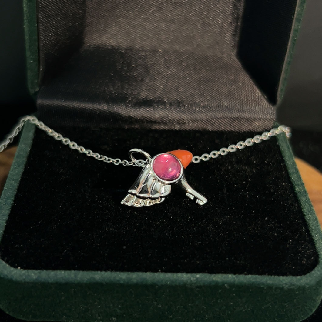 925 Sterling Silver Sakura Bird Head Pendant Necklace