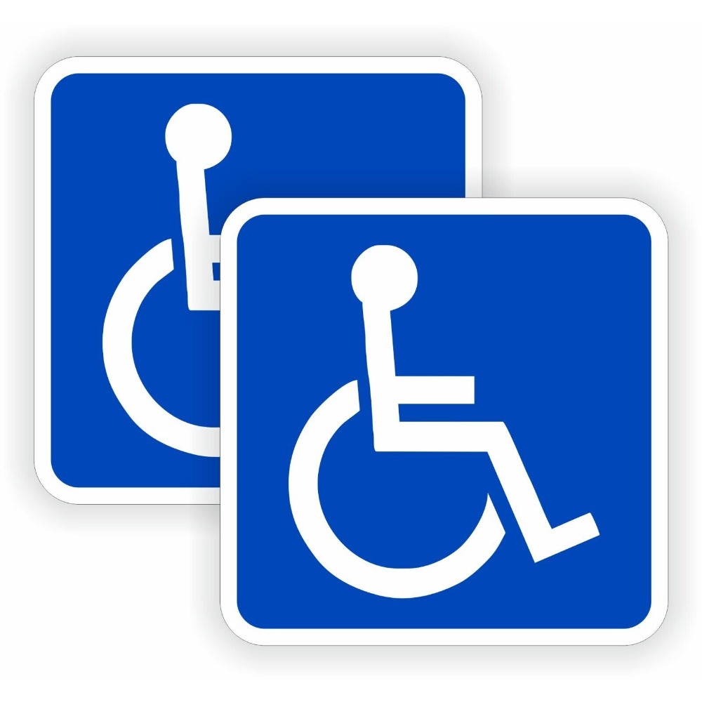 2d Flat, 2pcs 2d Flat Sticker, 2pcs Disabled Parking Symbol Vinyl Decal Sticker, 2d Flat