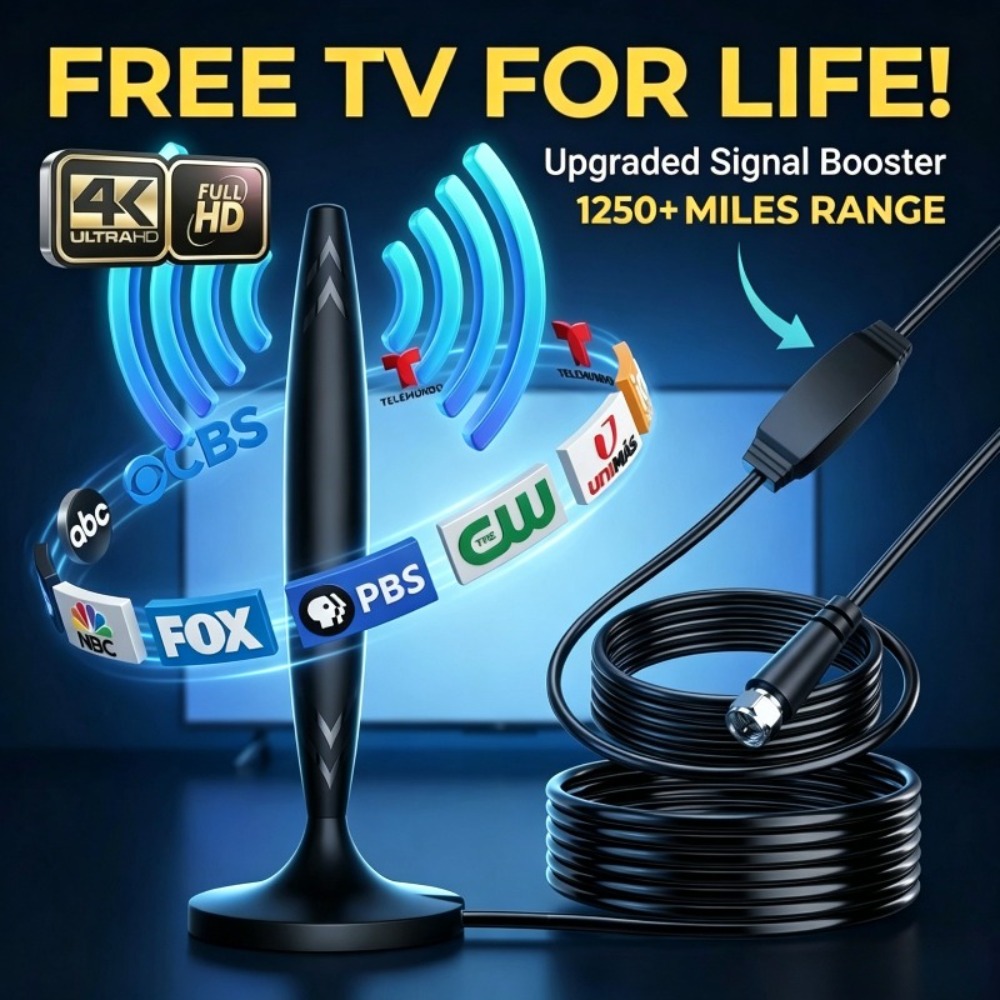 2026 high definition tv antenna with amplifier 18ft coaxial cable 4k 1080p digital tv antenna supports vhf uhf local channels