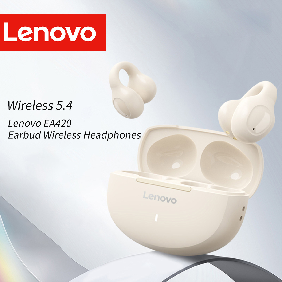 imagen del artículo auriculares   ea420 ows de conducción ósea   de 2026, diseño   con clip, sonido estéreo envolvente de 360°, puntas de oreja de carga rápida para correr y hacer ejercicio  , cancelación dinámica de ruido en  , bluetooth 5.4, a prueba de   para deportes, batería