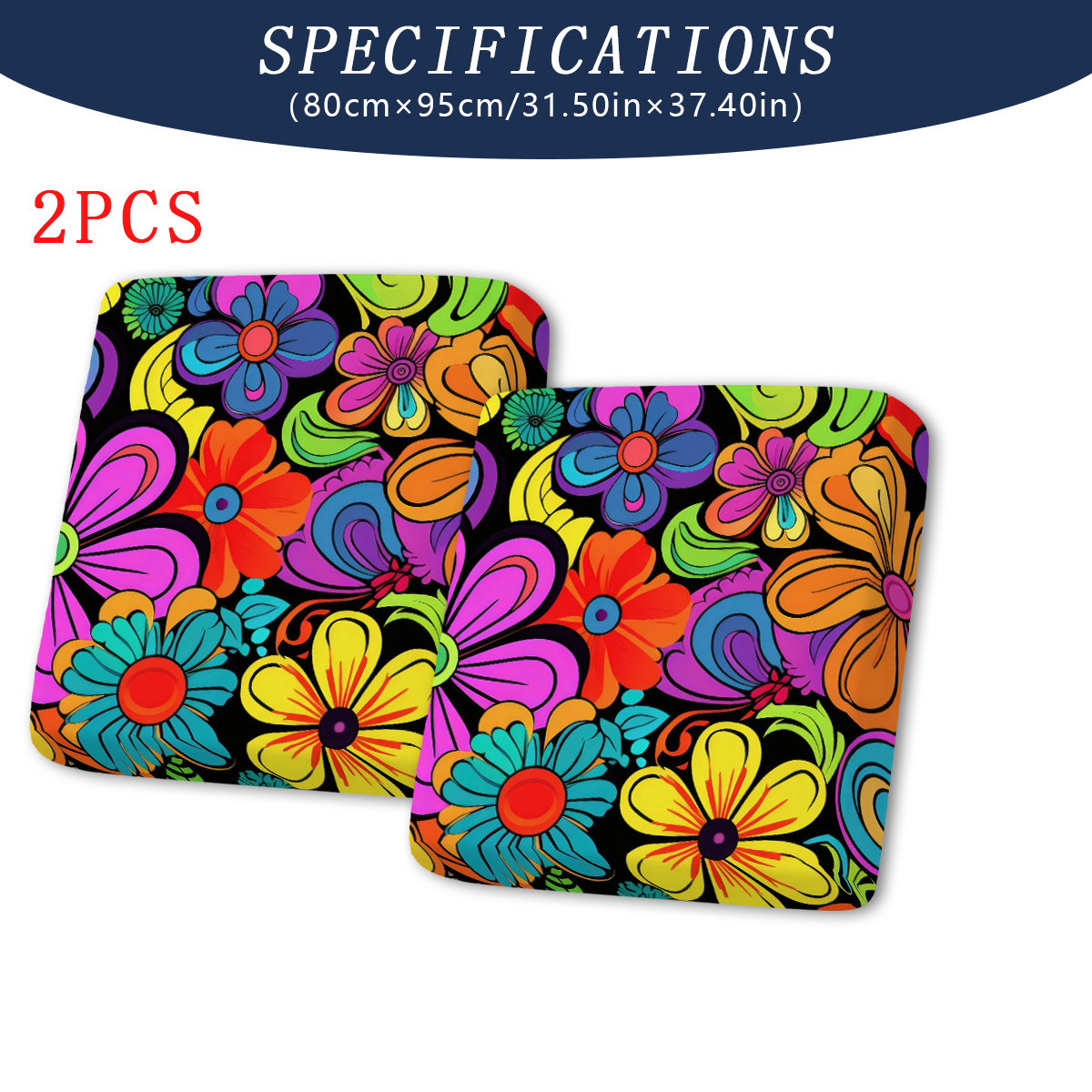 TEMU 2pcs Vibrant Floral Print Outdoor Garden Sofa Cover Set | Indoor Elastic Cushion Sofa Cover For Furniture Protection Against Fading, Decorative