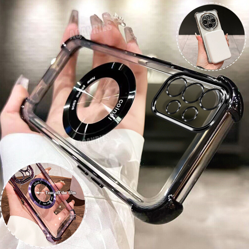 TEMU Phone Case - Acanries Luxury Magnetic Ring With Plating Transparent Shockproof Soft Phone Case For Galaxy A73 5g/ A53 5g/ A52s 5g/ A52 5g/ A52/