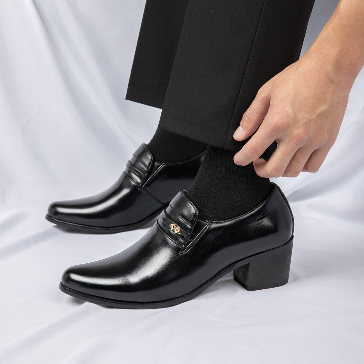 chinese dress ladies The Patent Cuban Men's Latin Heel Dance Shoe by Gfranco Black / 1.5 inch / Size 7 main image 1