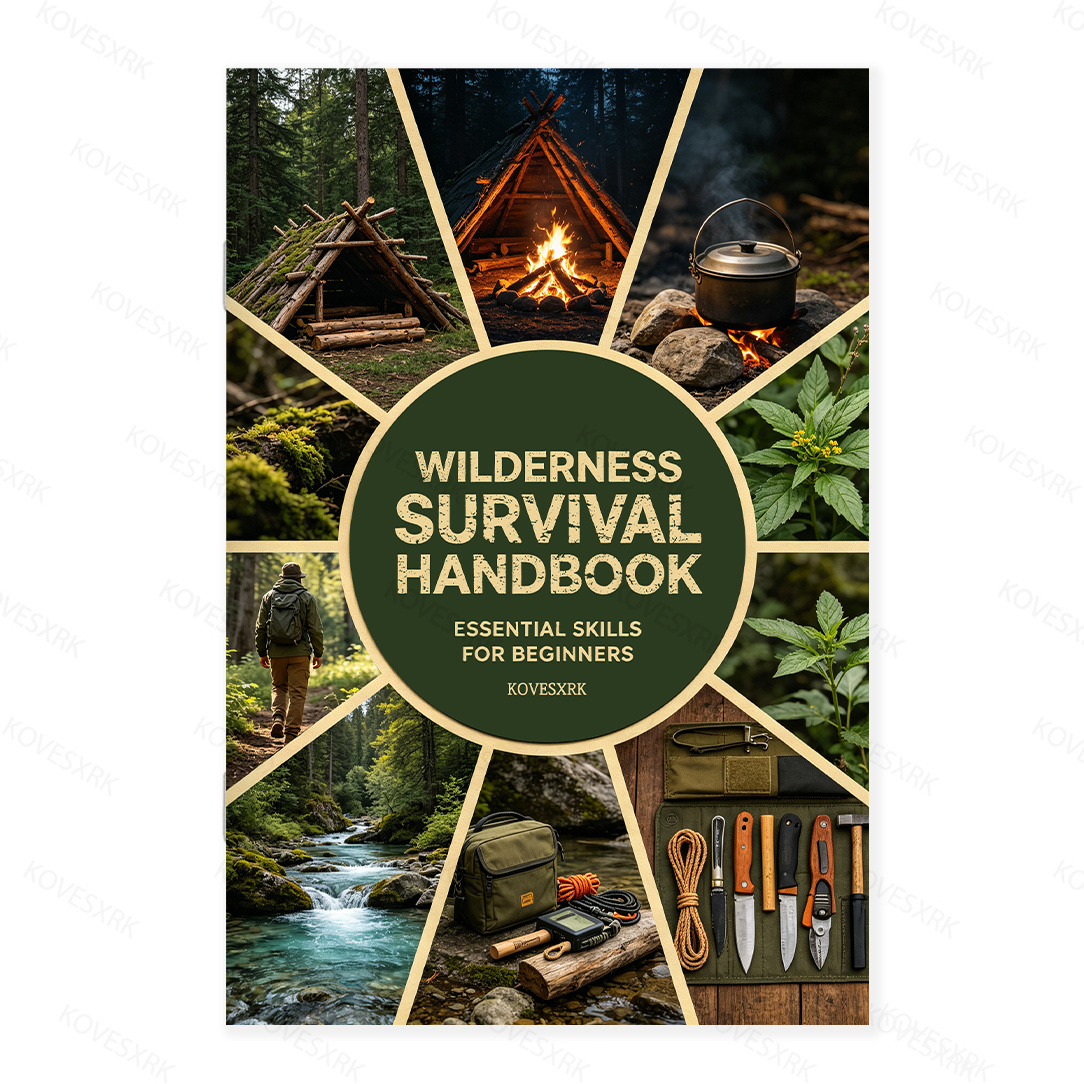 TEMU 1 Manuel de survie en sauvage, couverture de style collage, inclut des instructions illustrées par pour les débutants à maîtriser rapidement les