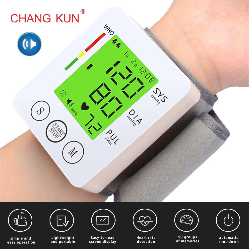   kun wrist   large lcd voice broadcast   operation heart rate bp readings adjustable cuff portable aaa powered irregular heartbeat reminder 3 color backlight carrying case included Product details 1