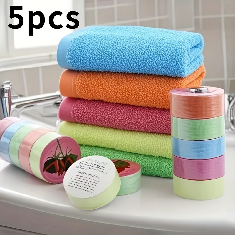 TEMU 5pcs Pure Cotton Compressed Towels Suitable For Camping, Swimming & Travel - Quick-dry Foldable Portable Towel, Lightweight Compact For &, Gym,