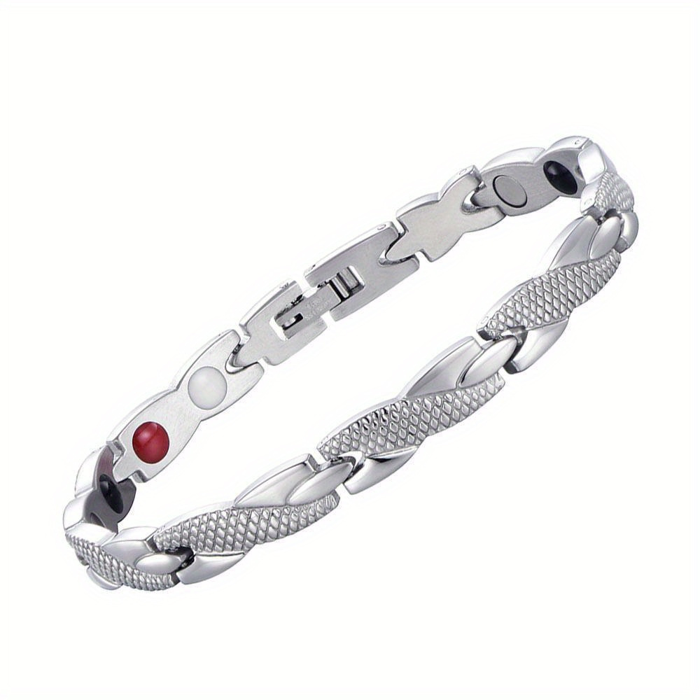 Titanium Water Droplet Bracelet Unisex Adjustable Red Enamel Beads