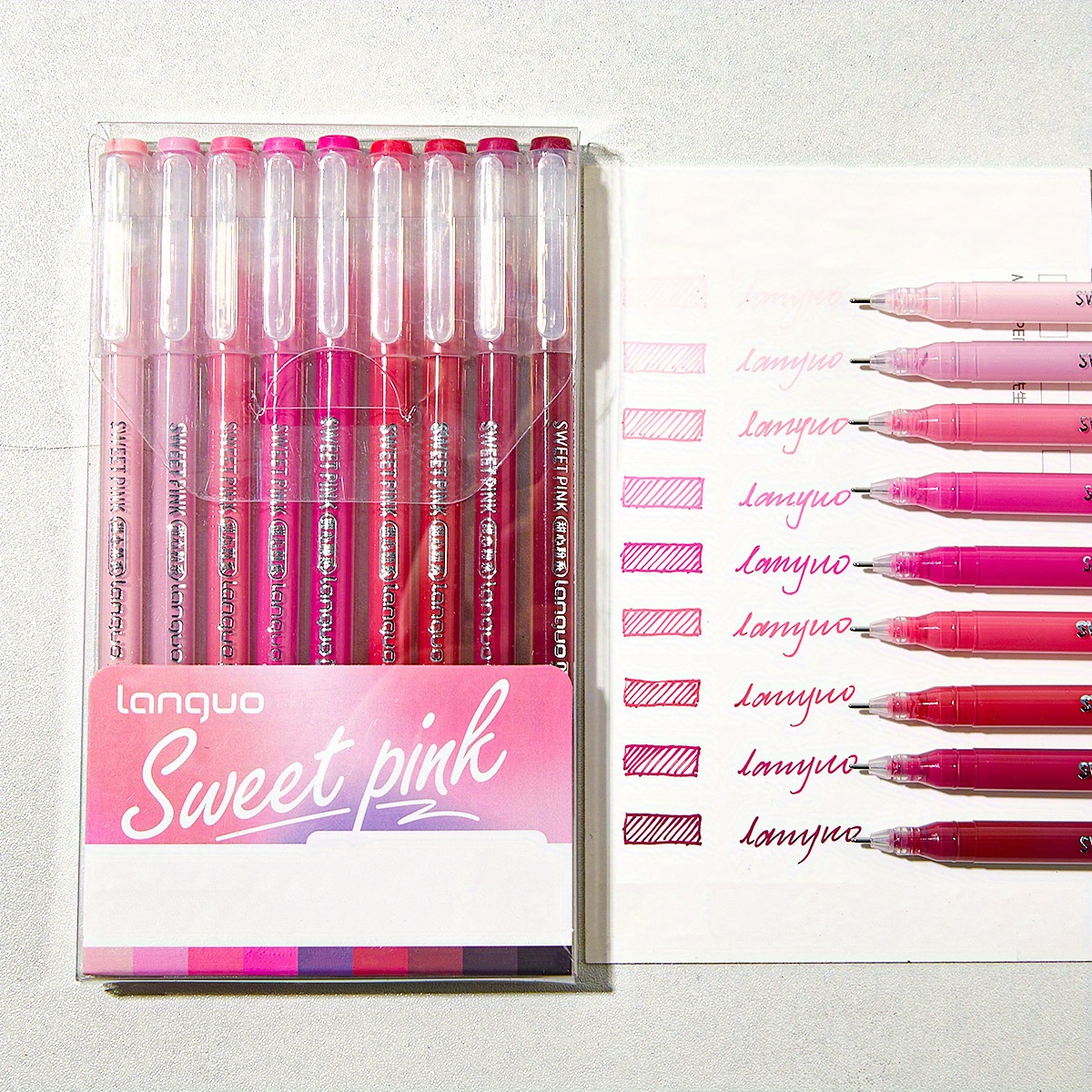 E-shop 9/6-teiliges Set mit Handstift, 1,0 mm dickem Stift, großer Kapazität, Überschneidender Textmarker, geeignet zum Malen, Ausmalen, Handstiften,