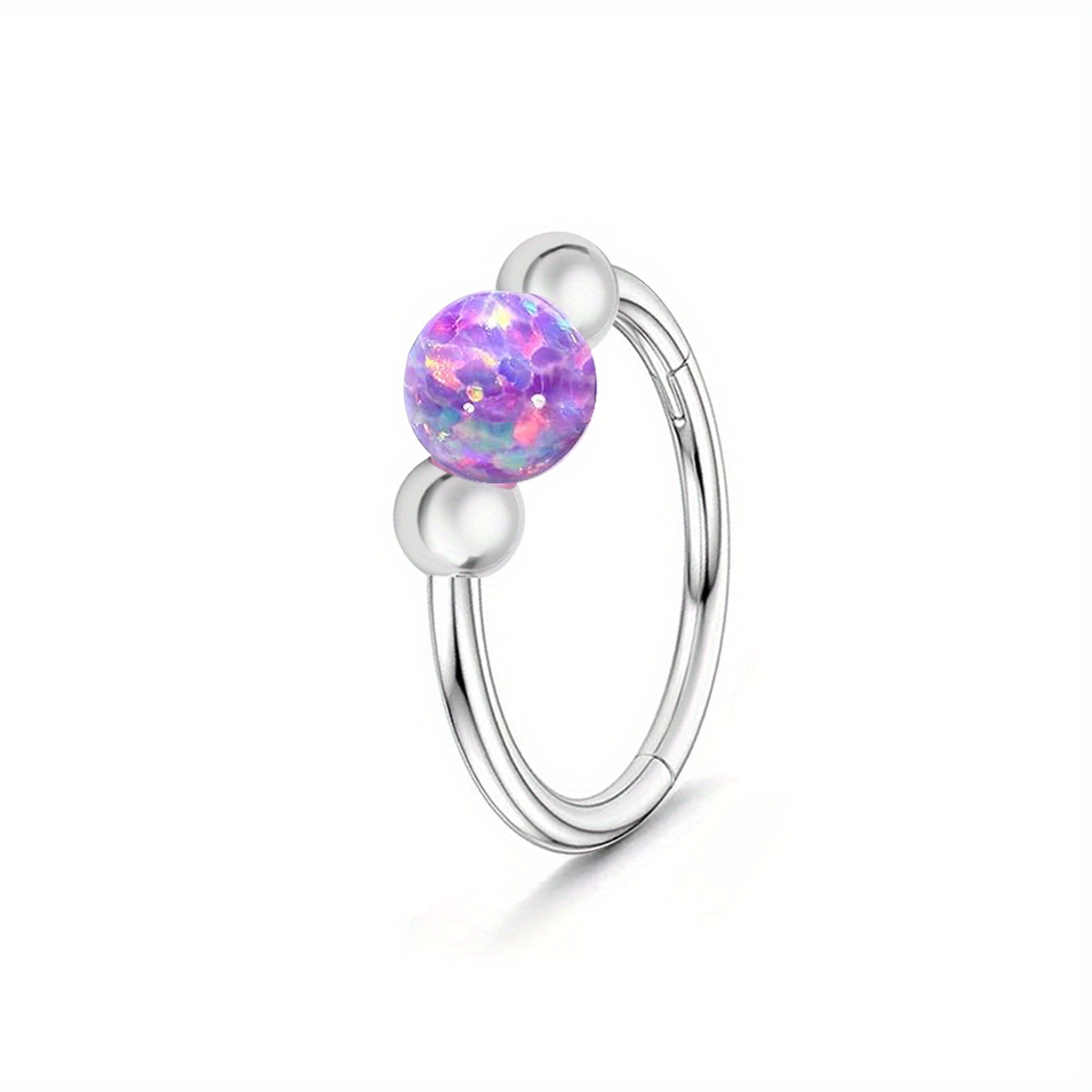 Women's Opal Nose Ring & Septum Ring Earrings Set