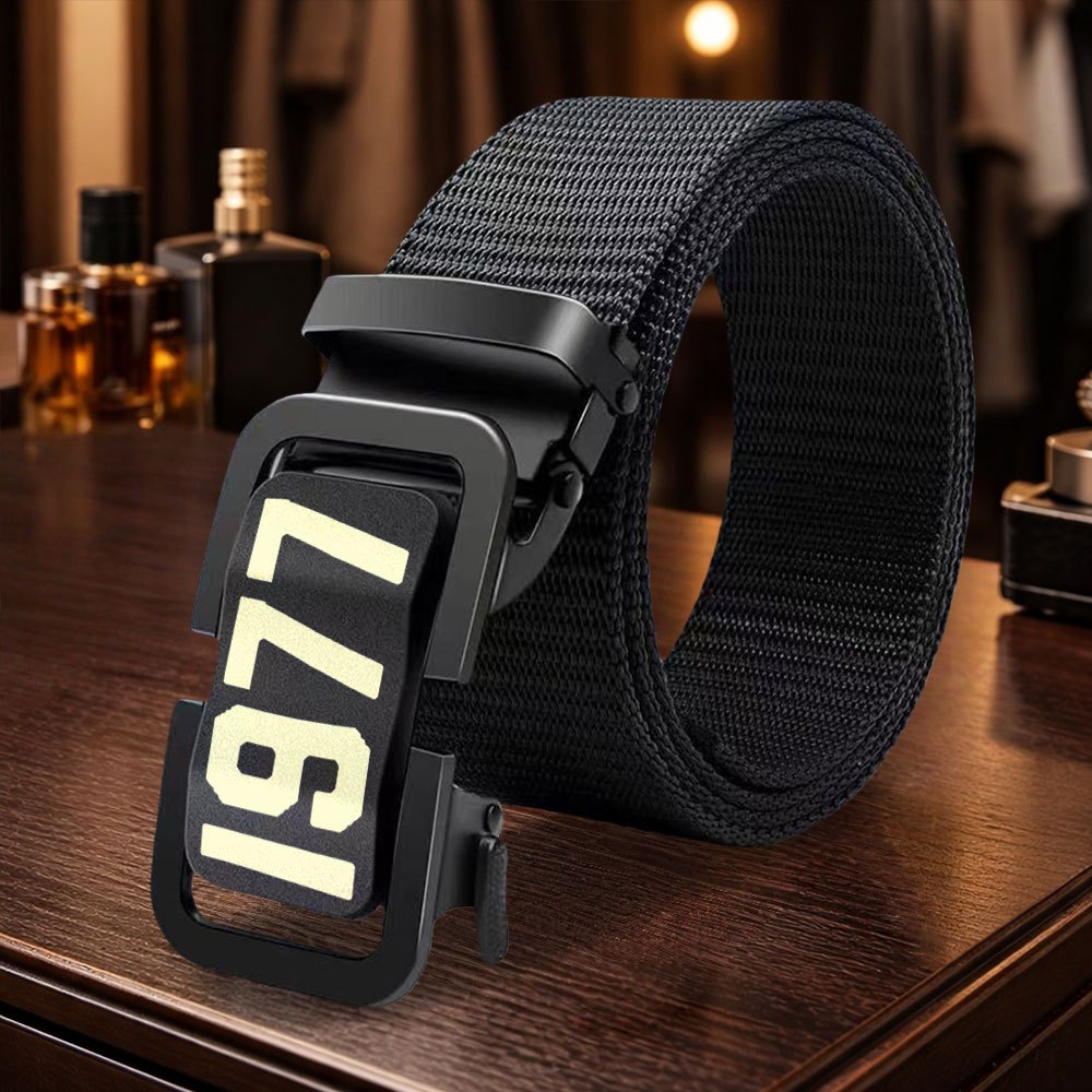 TEMU 1pc 1977 Retro Novelty Belt Suitable For - Cool Belt With 1977 Number, Unisex Jeans Belt For Casual Wear, Gift For, Valentine's Day, Father's