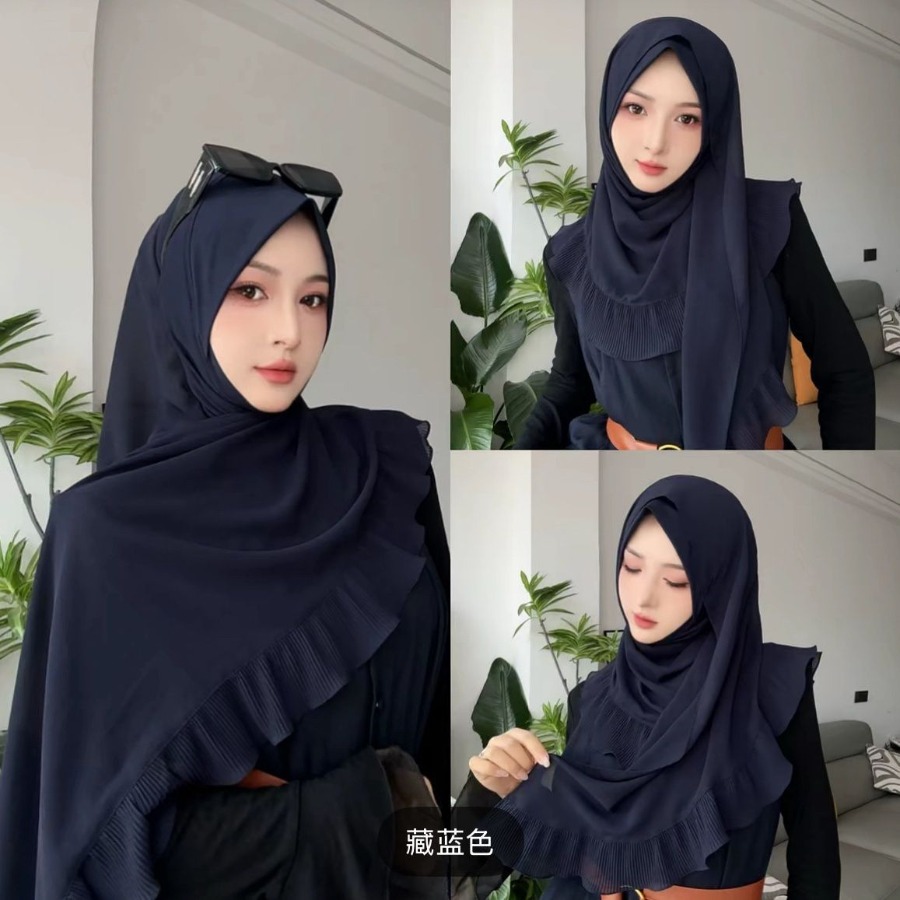   Versatile Crystal   Single Layer Chiffon   Scarf | Middle Eastern Arab Muslim Headscarf
