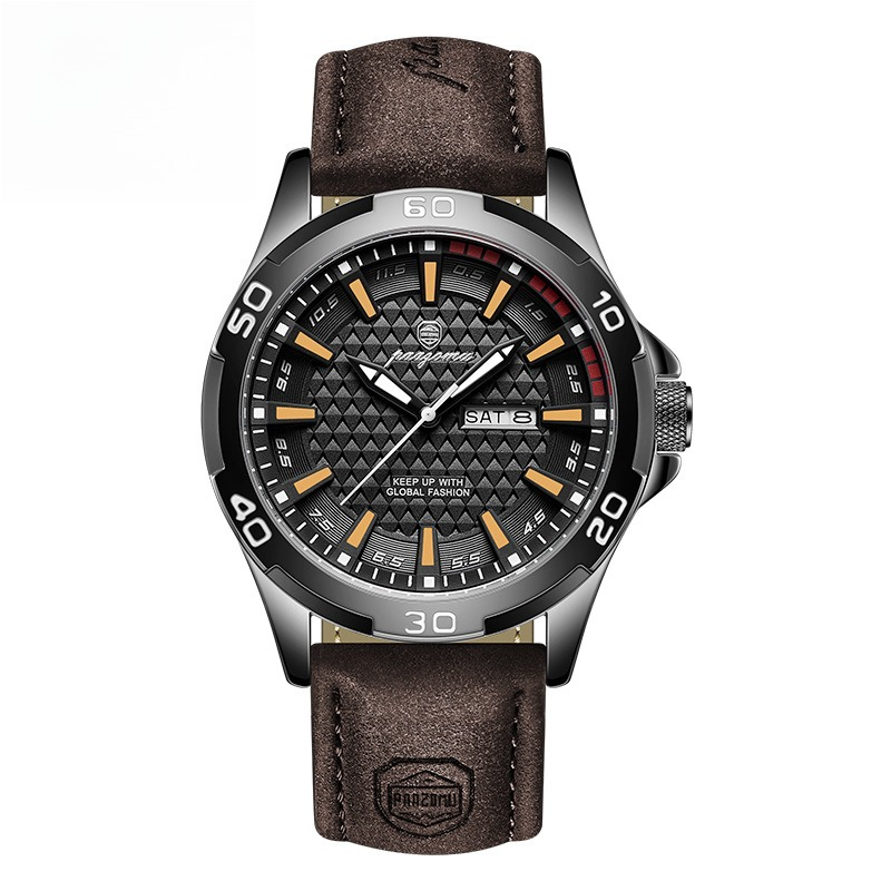 TEMU New Large Dial Watch Masculine Hole Men's Watch Luminous Function Fashionable Versatile Men's Watch Holiday Gift