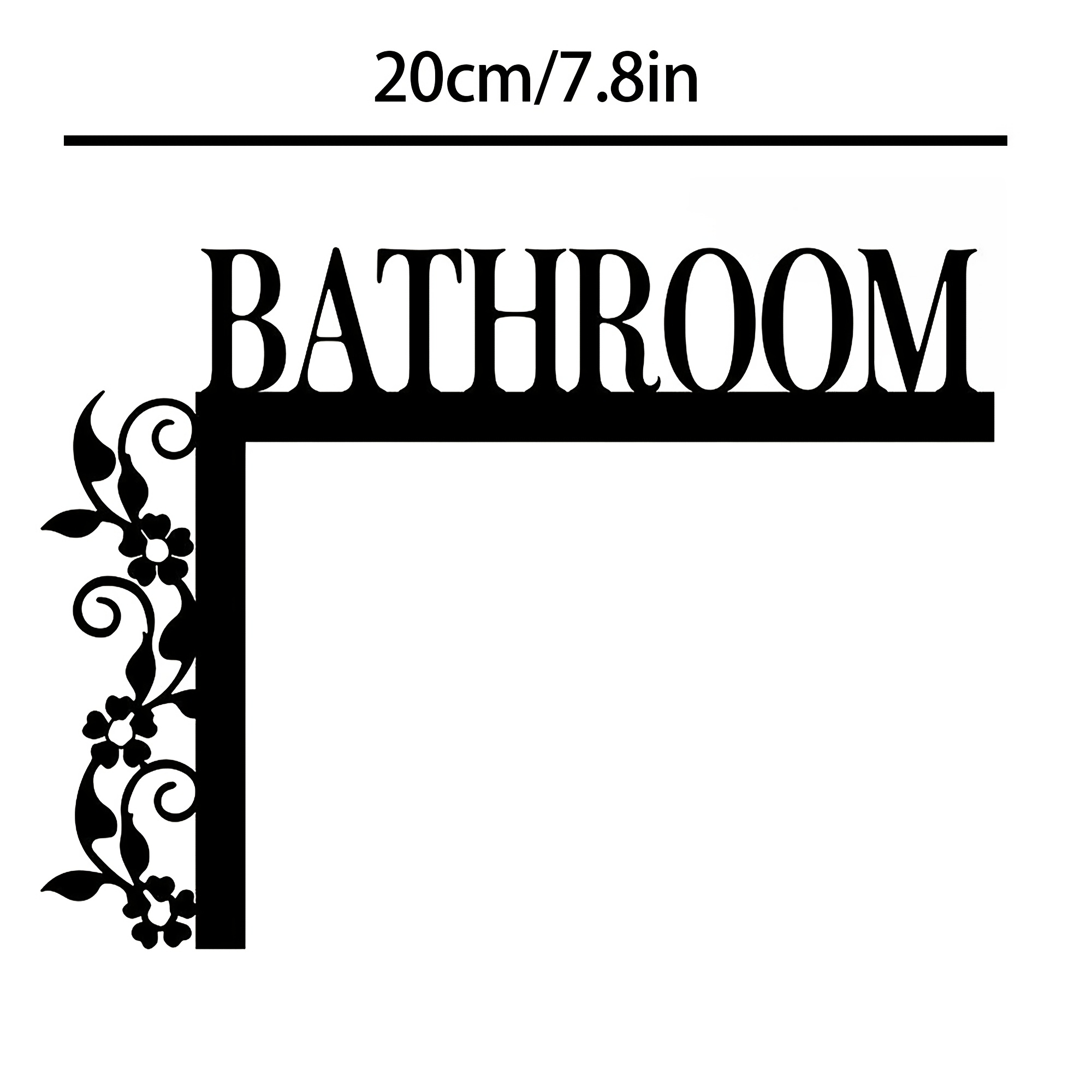 E-shop 2D Flach, 2DFLAT 1 Stück Elegantes Badezimmer-Türschild - Wandmontierte Dekorationsplakette mit Blumenmuster, Ideal für Wohnraumdekoration,