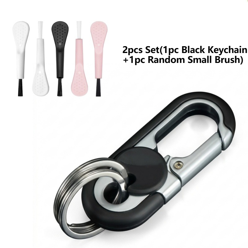 TEMU 2pcs(1pc Car Keychain + 1pc Random Color Small Brush), Unlock Design, With A Remote Key Belt Clip, Suitable For Business-style Men' Outing And