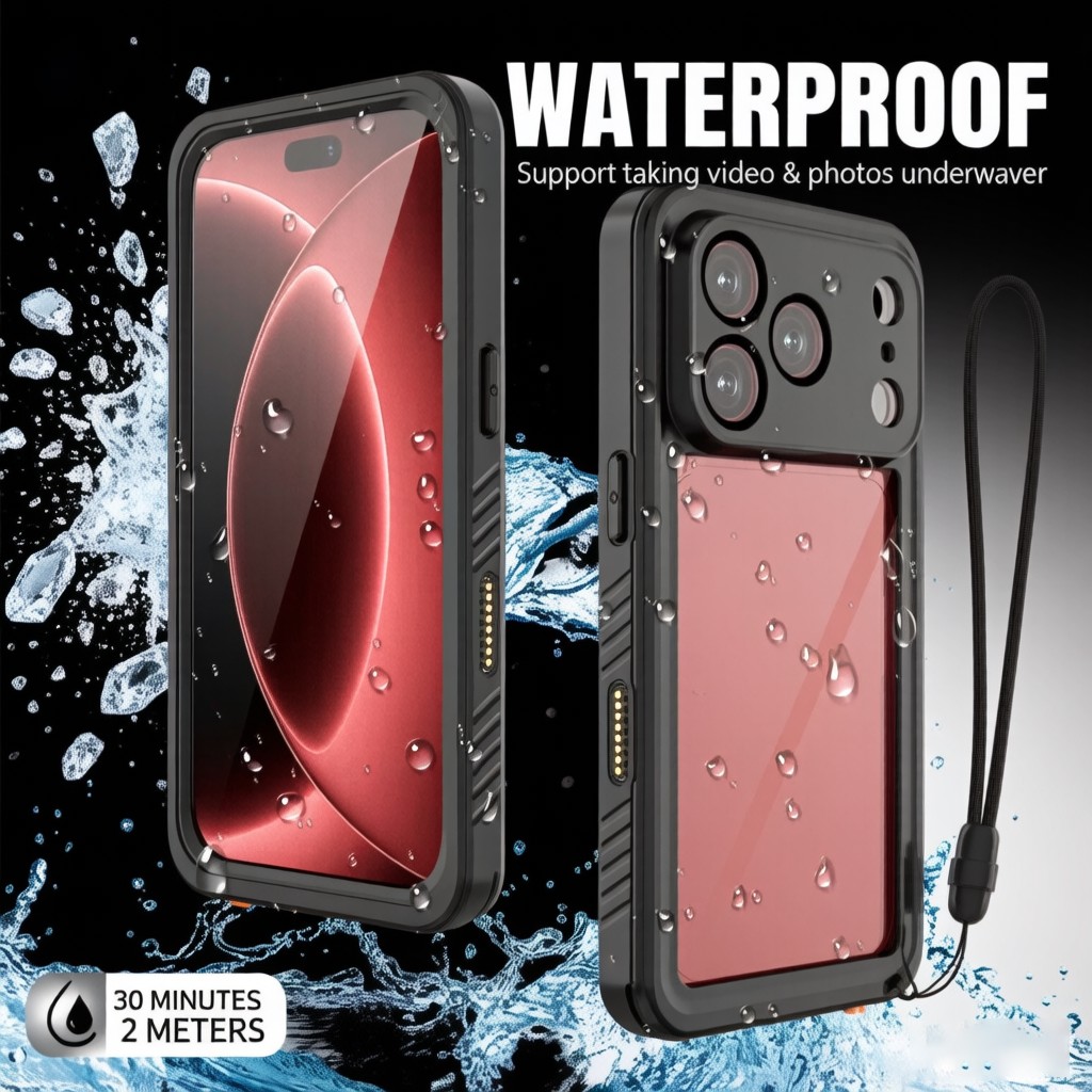 TEMU Phone Case - Brand New Upgraded 360° Full Protection Diving Phone Case, Suitable For Iphone 18 17 Pro Max, Built-in Screen Protector, Shockproof