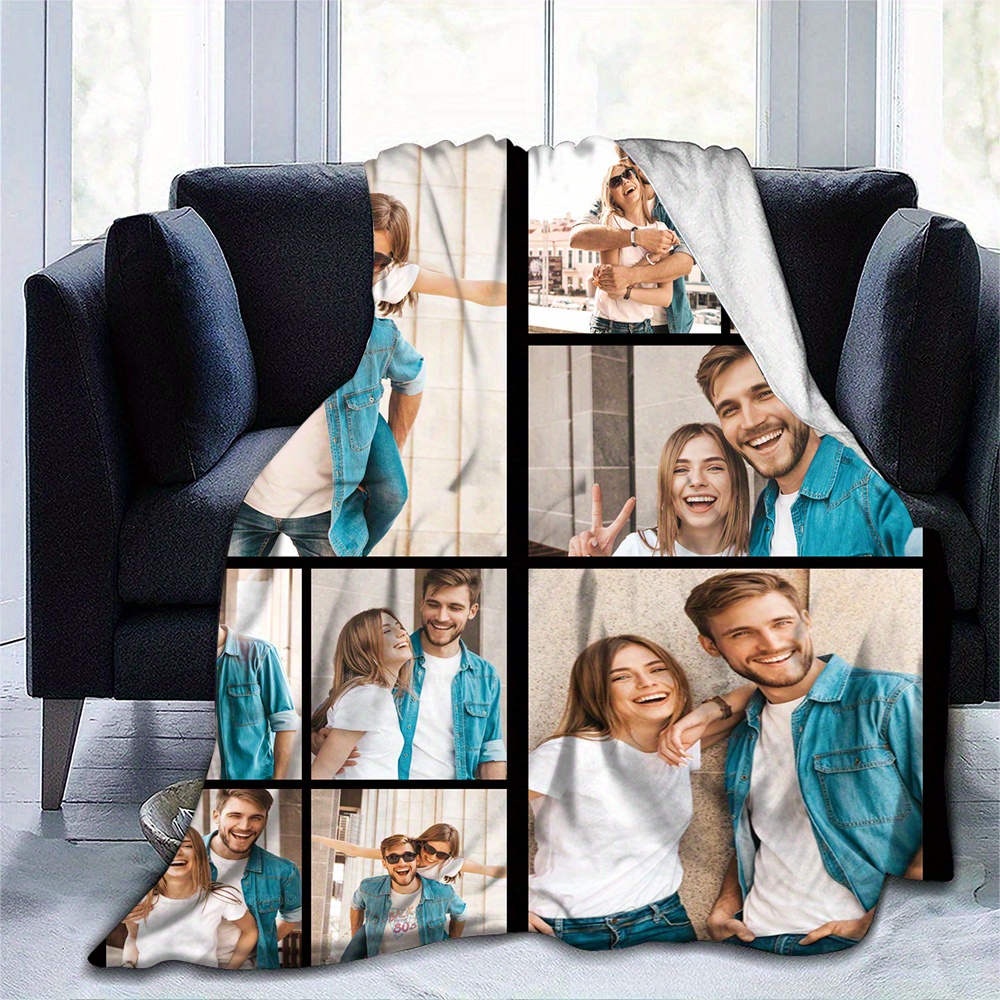 personalized couples flannel throw blanket custom   soft warm for couch bed office camping perfect gift for     details 2