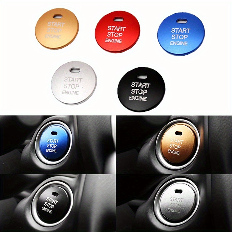 

Alloy Stop Button Cover For 2, 3, 6, , , , , - Metal Switch Knob In Golden, Red, Blue, Black With "" Engraving, Vehicle | Stylish Button Knob | Button Cover, Car Button Cover