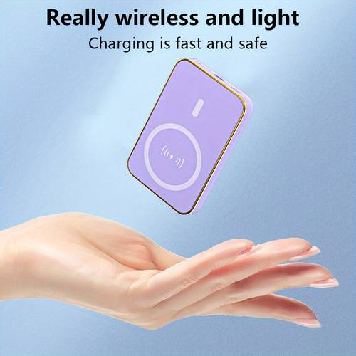 wireless bank 10000mah mini magnetic power bank magnetic portable fast charging battery pack usb external backup charger for iphone 16 15 14 pro series fathers day gift