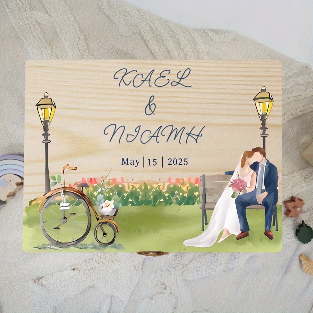 TEMU Caixa de regalo personalizada para , de joyería con del novio y , de recuerdos nupciales, estuche para alhajas, de boda decorativa