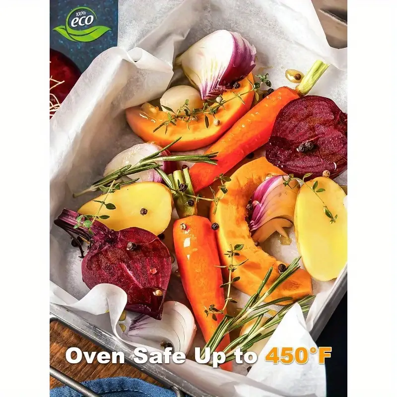 200 sheets parchment paper baking sheets - precut 12x16 inch large white baking paper with rounded edges, individually wrapped for oven, air fryer, grilling, steaming - 450° , pre-cut for , space-saving box (compatible with half-sheet pans) - natural wood , high quality & disposable for, bread, pizza, cupcakes - ideal for home & commercial kitchens, patterned baking paper, wax paper sheets for baking, grilling liner, material, Product details 4