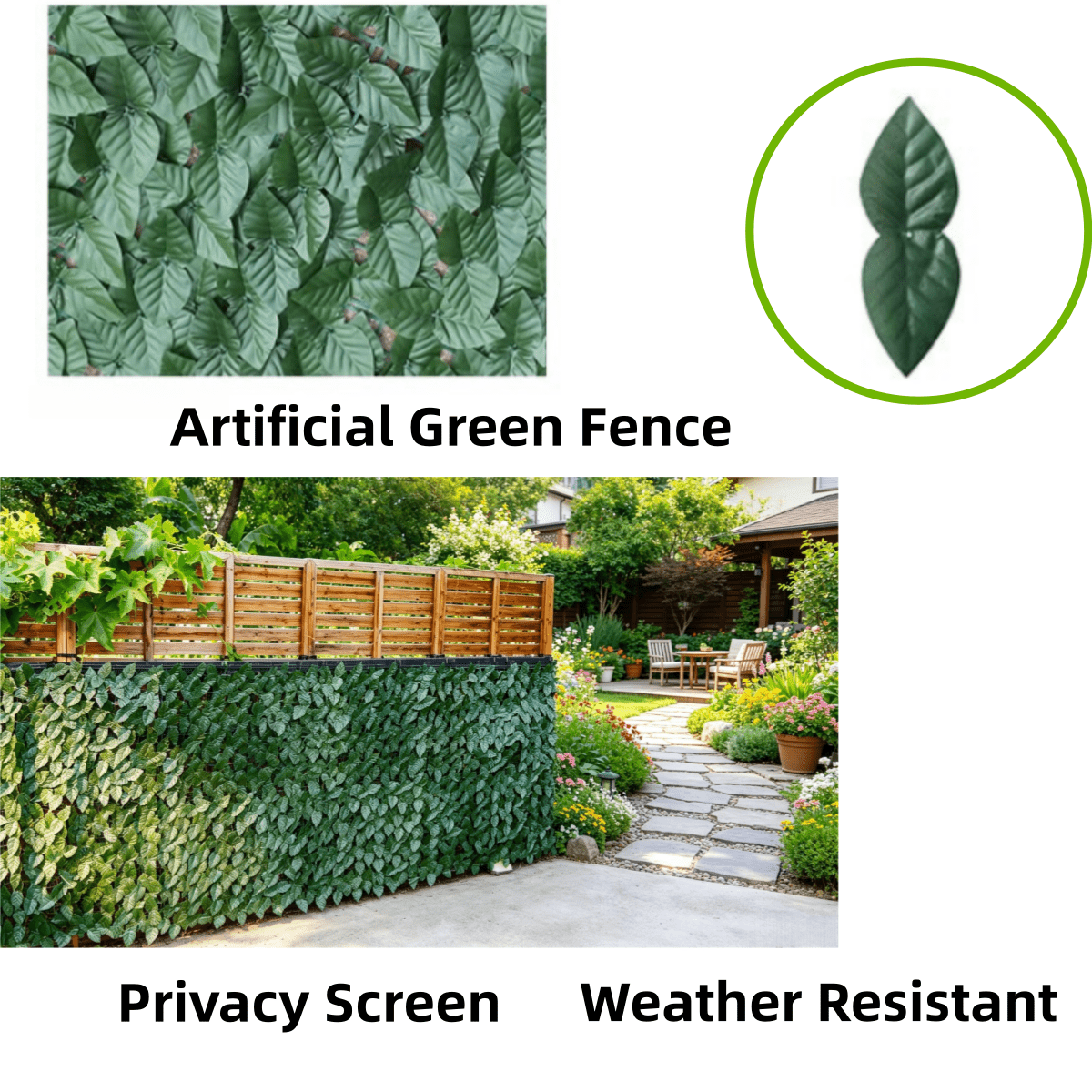 TEMU 3pcs Realistic Evergreen Artificial Green Fence, 102x52cm Per Panel, Total 3.06m Overall Length, & Anti-fade Artificial Hedge, Durable Outdoor