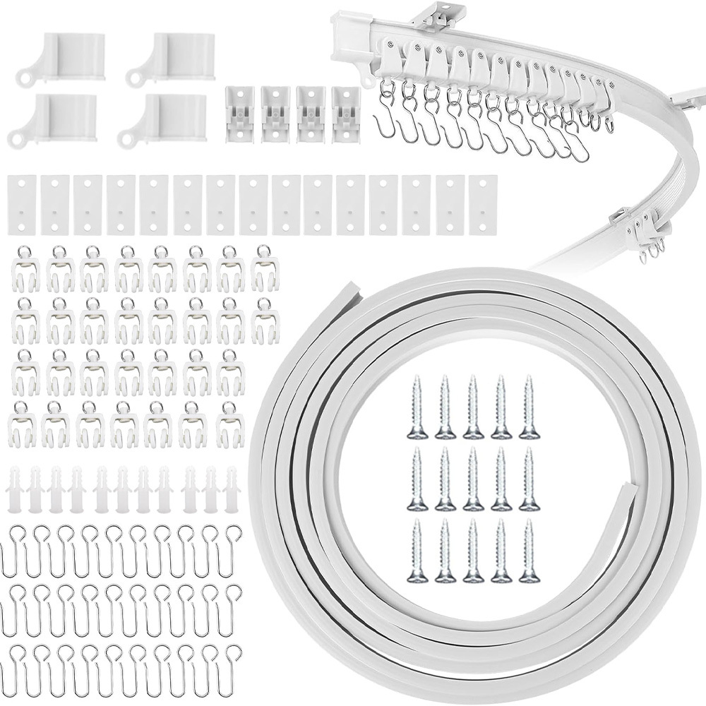 5m Flexible Ceiling Curtain Track | Ceiling Mount, Suitable For Curtain Track Systems And Rv Curtain Spacers, Contemporary Style, Plastic Material, Anikers Brand