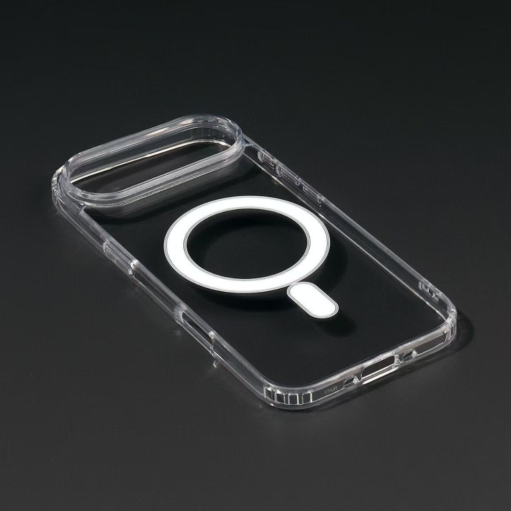 TEMU Phone Case - Transparent Magnetic Protective Case, Suitable For Iphone 17 Air, Shockproof And Compatible With Wireless Charging