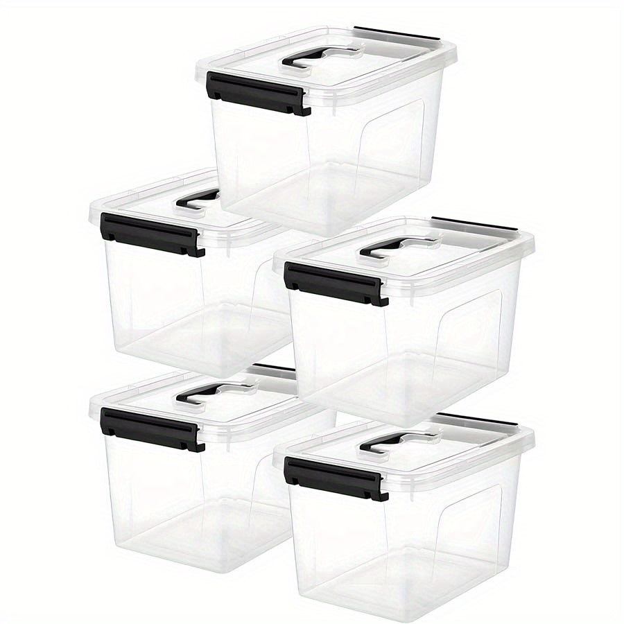 

5- Clear Plastic Latches And , 6 Quart Organizer , Multipurpose Lockable For And Use