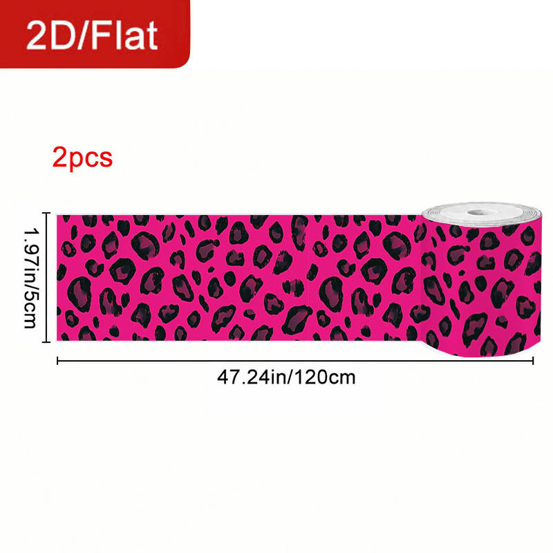TEMU 2 Rolls Self-adhesive Removable Caulking Tape Suitable For & -stain, Leopard Print Bright Spotted Covering Strip, Roll (47.2in) For