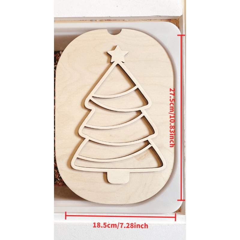 TEMU Double-layer Christmas Tree Shaped Tray, Wooden Decorative Tray (non-food Contact)