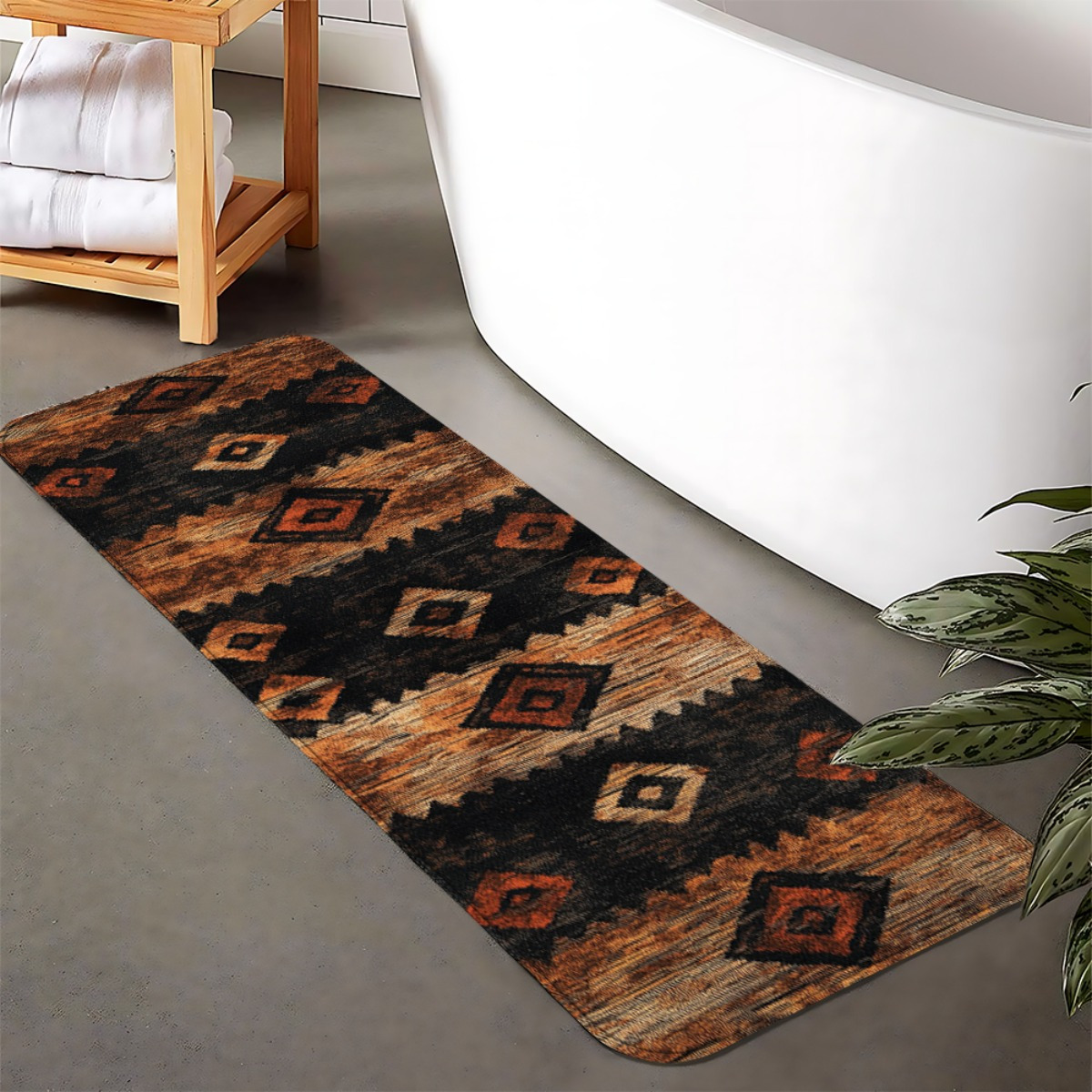 TEMU 1pc Bohemian Style Brown And Black Minimalist Pyramid Pattern, Suitable For Settings, Home Decor, Daily Or Festive Atmosphere Decoration,