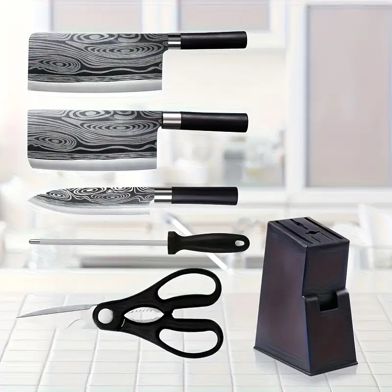 [Heavy-Duty Storage Box] Heavy-Duty Plastic Storage Box With An Ergonomic Base, Allowing For Vertical Or Horizontal Storage To Save Space. The Sturdy And Hygienic Black Display Rack Can Hold Chef's Knives, Bread Knives, And Fruit Knives