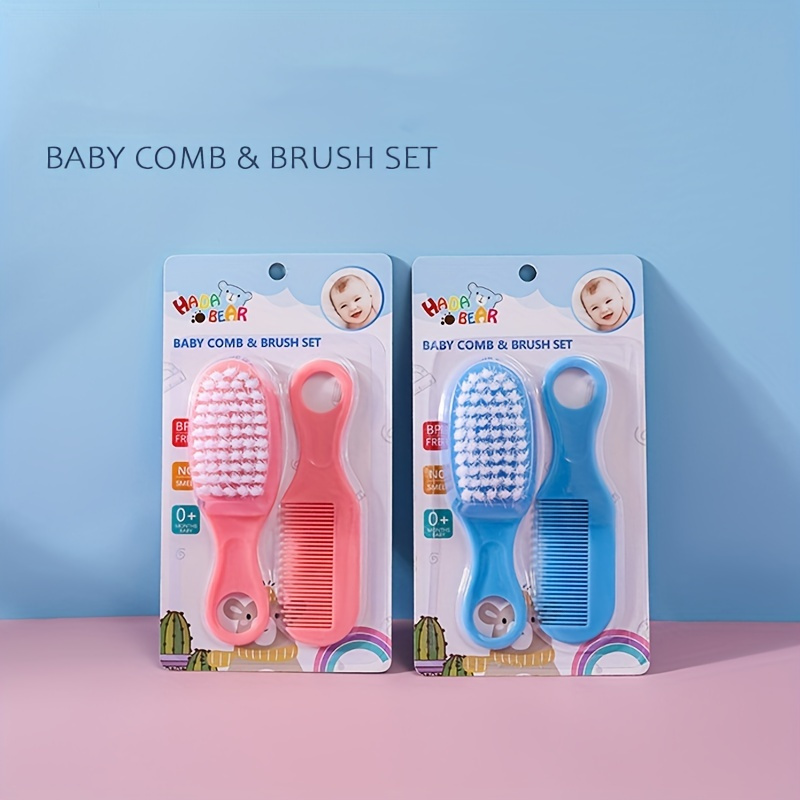 

1set Lattby Hair Care Comb & Brush Set, Plastic Massage Comb Kit For, Pink & Blue