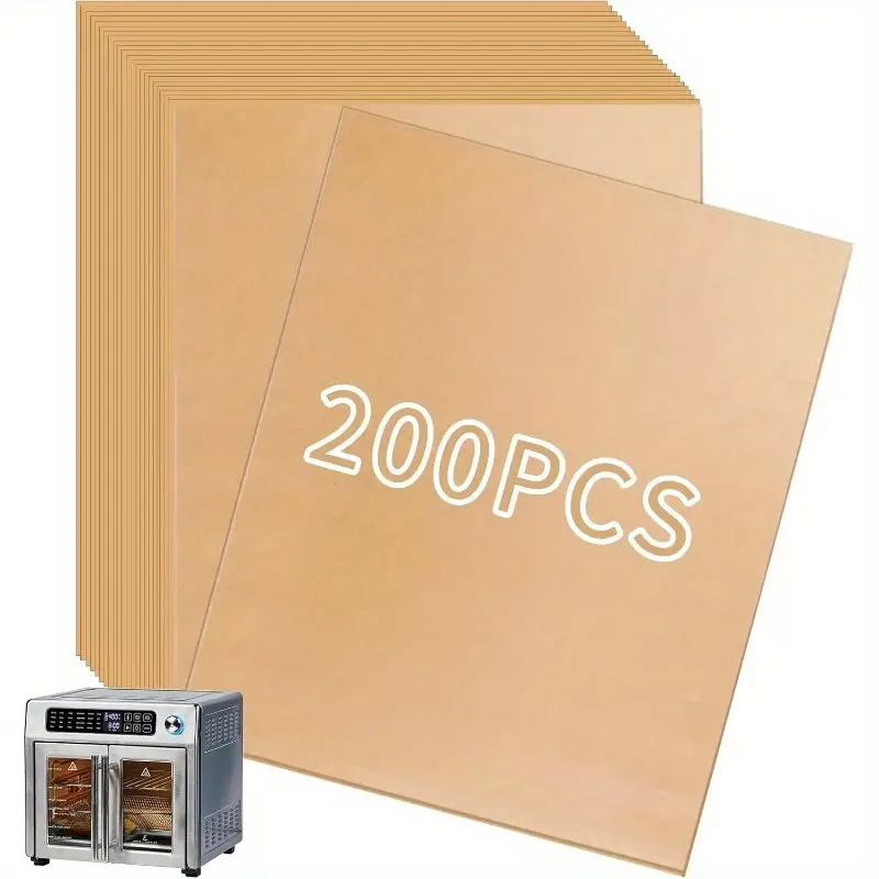 200pcs disposable air fryer parchment paper liners - pre-cut , heat-resistant up to 430°f, compatible with 26 fryer & toaster oven, food grade safe, easy for baking, roasting, frying, air fryer liners non stick, special paper for airfryer, air fryer Product details 0