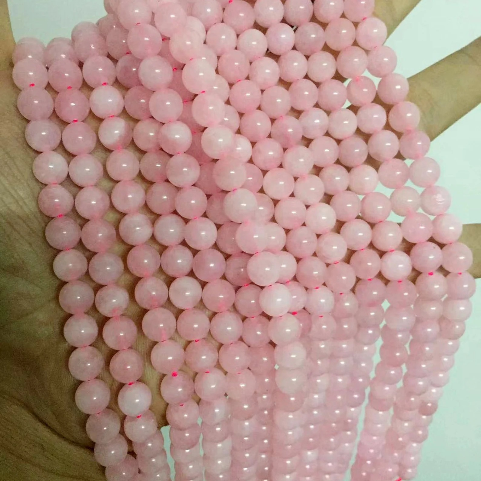 TEMU Aaa Grade Natural Pink Rose Quartz Round Beads, Sizes Available 4mm, 6mm, 8mm, Smooth Polished, Stone . Suitable For Making, Such As Bracelets,