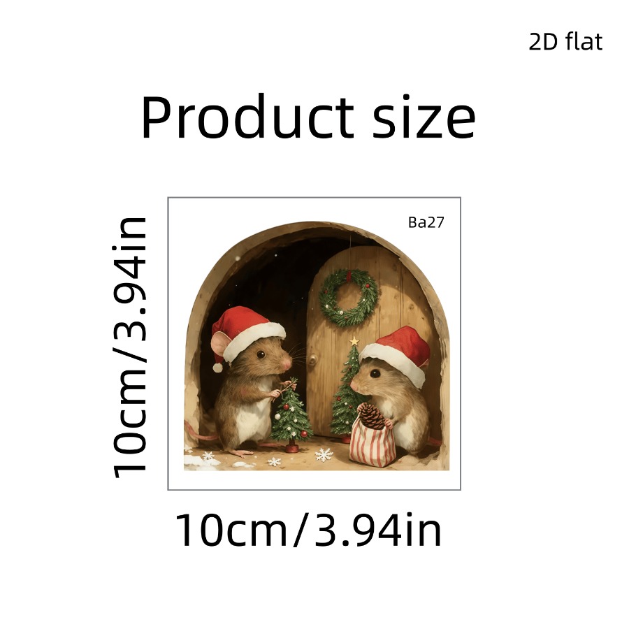 TEMU 1pc Wall Sticker - For Bedside Corners - 2d Flat Design, Christmas Decor, Gift, Decoration