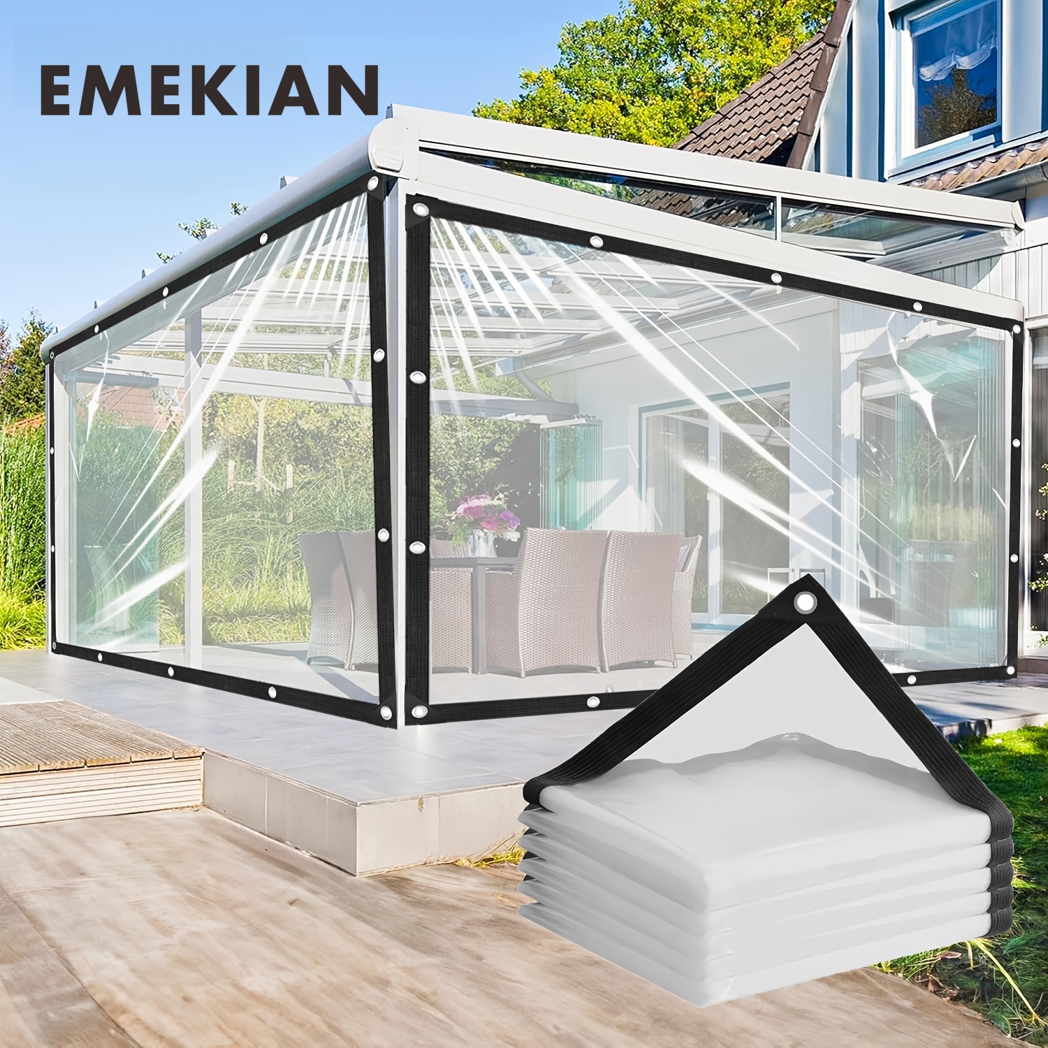 TEMU Transparent Tarpaulin, Heavy-duty Transparent Tarpaulin, Suitable For Outdoor Greenhouses/plant Protection/garden Covering/chicken Coop