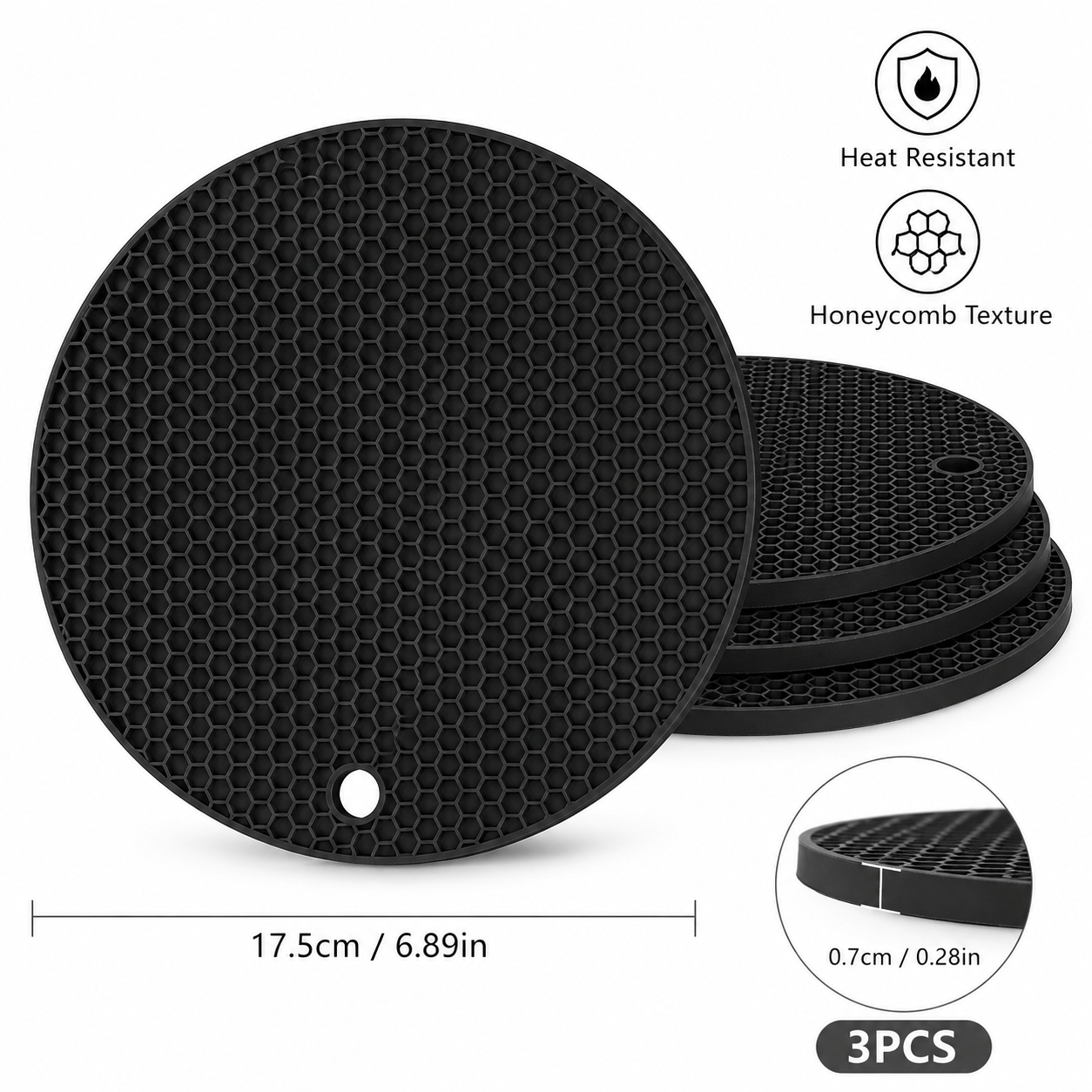 TEMU 3pcs -resistant Silicone Trivets - Multi-functional , Easy To Kitchen Hot Pads For Cookware, Pots, Pans & Lids - Durable Surface, Ideal For