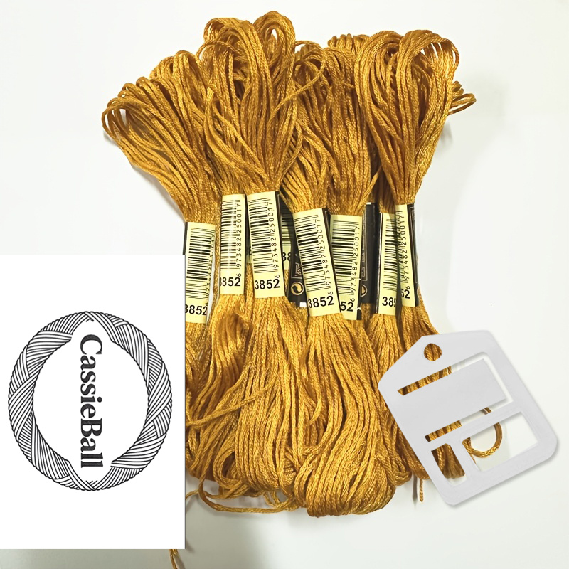 TEMU Ensemble de 13 pièces (12 fils + 1 organisateur de fils) - Fils pour broderie et point de croix, organisateur de fils, bobines, écheveaux de