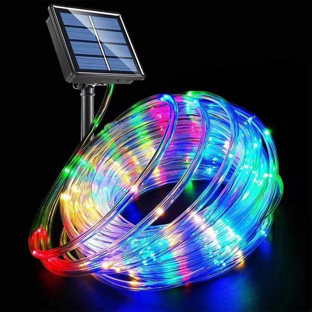 TEMU [solar Fairy Light] 1pc Solar Rope Tube Light| 8 Lighting , 12m/22m Led , Suitable For Diy Decoration, Courtyard, Garden, Terrace, Fence, Tree,
