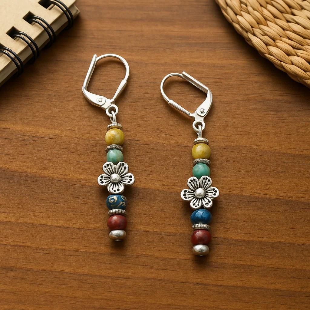 TEMU 2pcs Bohemian Earrings, Floral Earrings, Bead Earrings, Gifts For , Men's And Women's Earrings, Halloween, Bohemian Jewelry, Ladies' Jewelry,