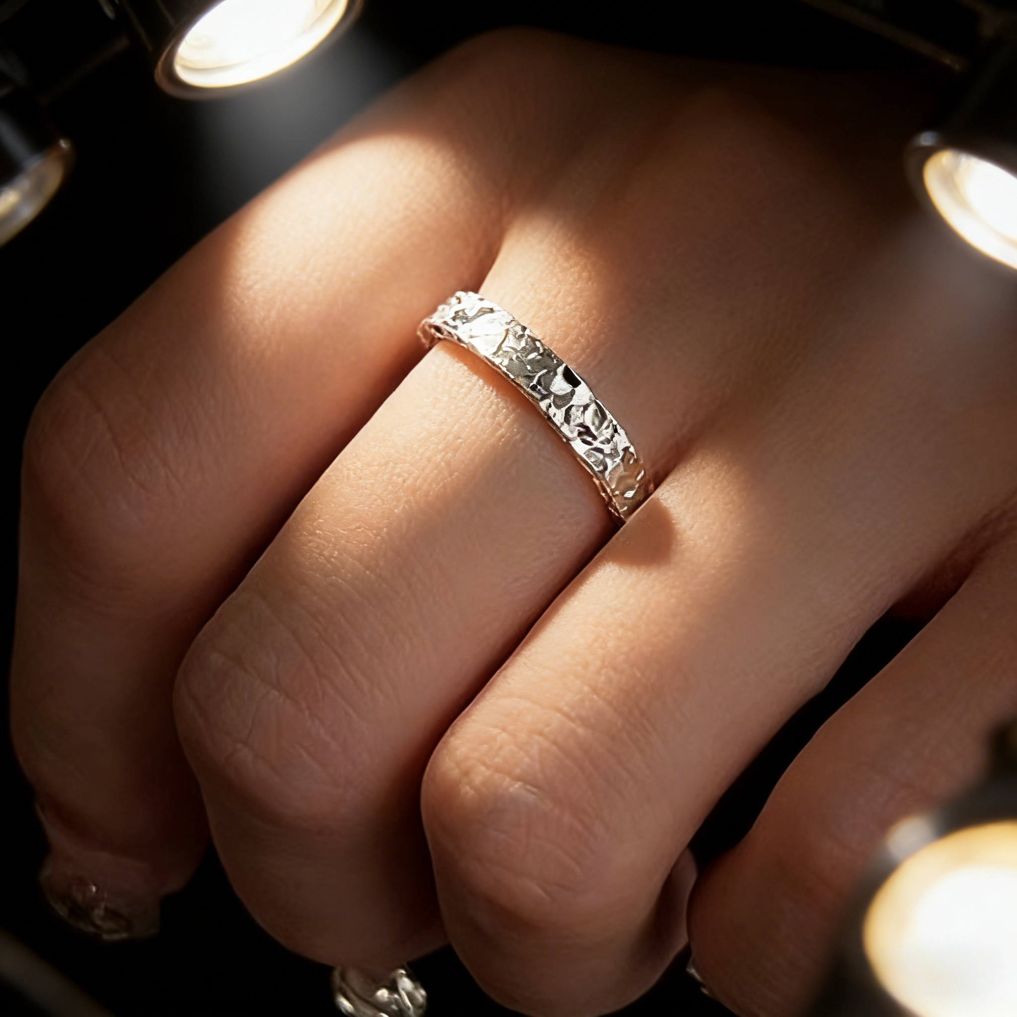 Women's Crushed Ice Open-Ended Couple's Ring