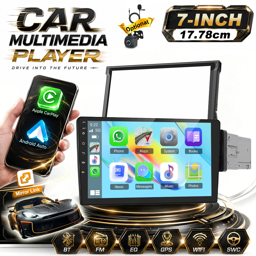 Image of 15 Eq [4gb+64gb] Car Stereo Radio With 7-inch Touch Screen Car Multimedia Player With Dab/carplay//wifi/gps/fm/rds/ai Dsp/steering Wheel Control For Car Camera Optional, Without Battery