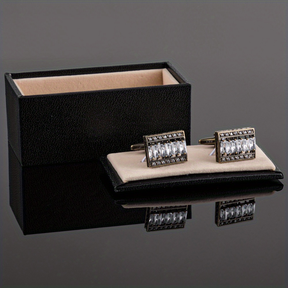 Lot De 8 Boutons De Manchette Carrés Noirs 15mm - En Fer, Design Minimaliste Pour Chemises à Manchettes Françaises - 12