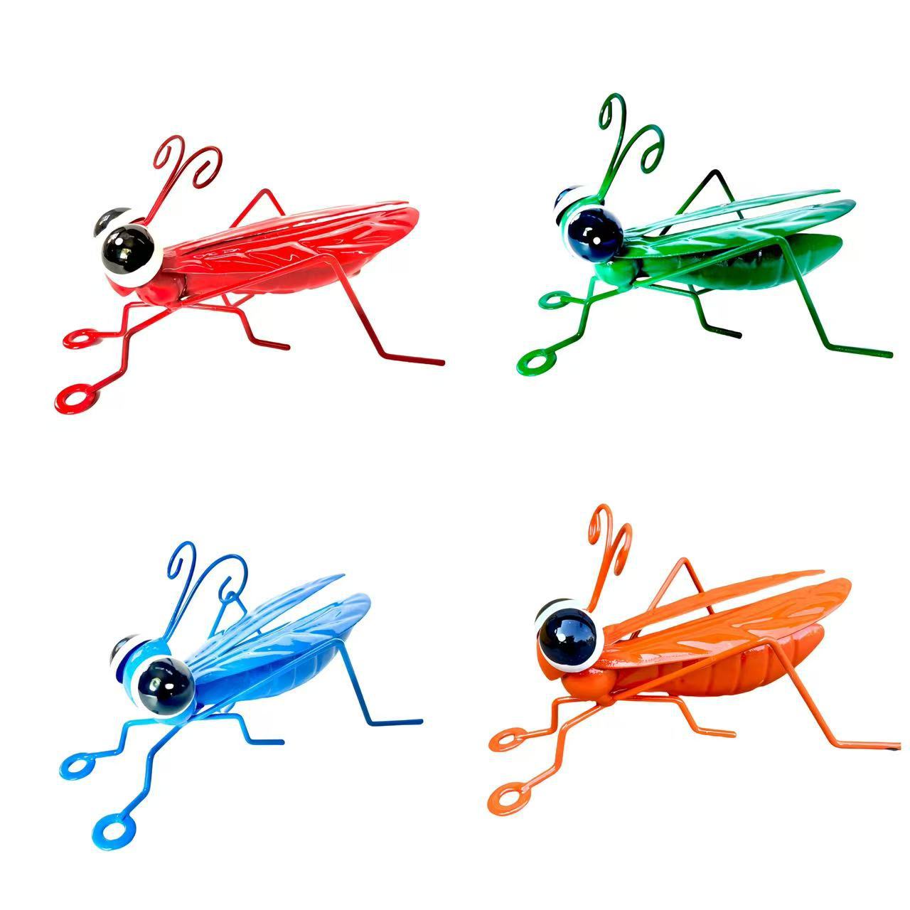 TEMU 4pcs Metal , 3d Grasshopper Sculptures, Wall Art Garden Decorations, Courtyard Fence Ornaments, Suitable For Wall Hanging Decoration In The