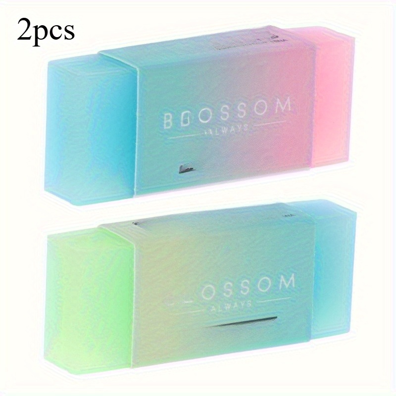 Random Color 2/4pcs Soft Durable Flexible Cube Cute Colored Pencil Rubber Erasers For School